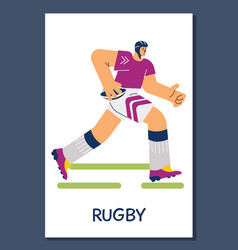 Rugby Match Banner Or Poster Mockup With Player