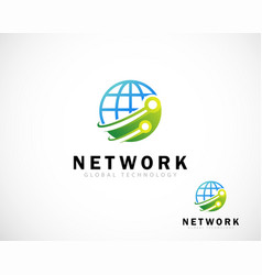 World Tech Logo Creative Network Connect Design