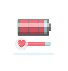 Battery Icon Charging Love Level Concept