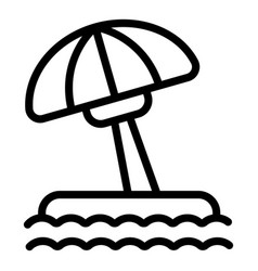 Beach Umbrella Icon Outline Summer Camp