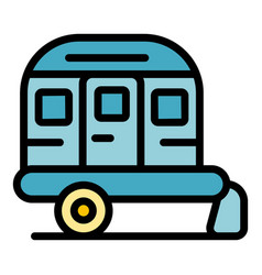 Campsite Trailer Icon Flat