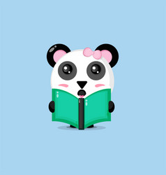 Cute Panda Is Reading A Book