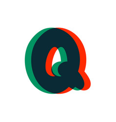 Letter Q Logo With Stereo Effect