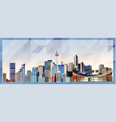 Calgary Skyline Colorful Poster On Beautiful