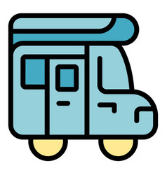 Camping Car Icon Flat