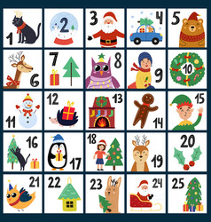 Christmas Advent Calendar With Cute Winter