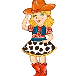 Cowgirl Child Isolated On White