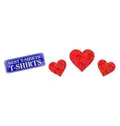 Distress Best T-shirts Stamp With Love Rating