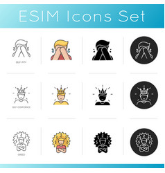 Bad Personality Traits Icons Set