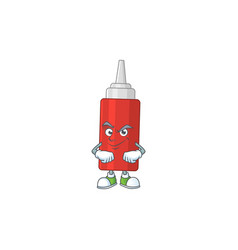 Sauce Bottle Cartoon Character With Sneaky Face