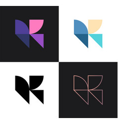 Set Abstract Icons From 4 Letter K - 2