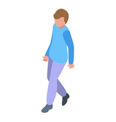 Walking Kid Outdoor Icon Isometric Boy