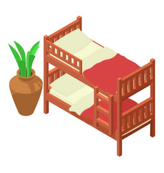 Bunk Bed Icon Isometric Two Level Bed