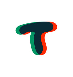 Letter T Logo With Stereo Effect