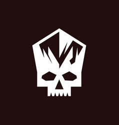 Skull Head Mountain Geometric Modern Logo