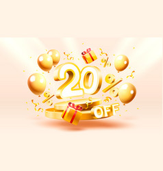 20 Off Discount Creative Composition 3d Sale