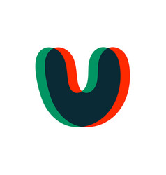 Letter U Logo With Stereo Effect