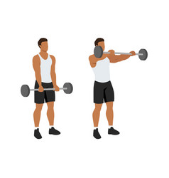 Man Doing Barbell Front Raise Exercise