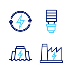 Set Line Nuclear Power Plant Hydroelectric Dam