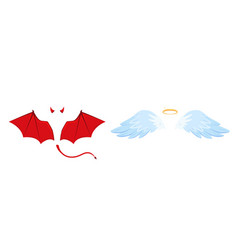 Angel And Devil Wings Isolated Demon Hell