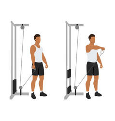 Man Doing Single Arm Cable Front Raise Exercise