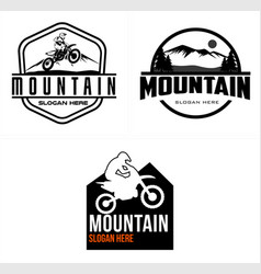 Set Of Trail Motorcycle Mountain Adventure Logo