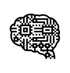 Technology Brain Line Icon