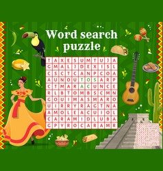 Word Search Puzzle Game Worksheet Mexican Quiz