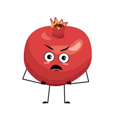 Pomegranate Character With Angry Emotions