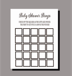 Baby Shower Bingo Simple Black And White Game