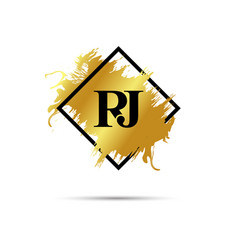 Gold Rj Logo Symbol Art Design