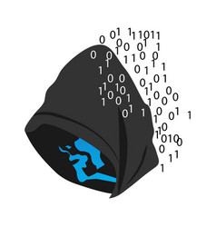 Head Computer Hacker In Hoodie