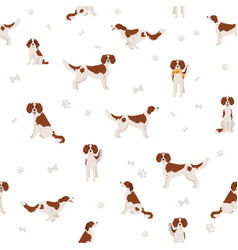 Irish Red And White Setter Seamless Pattern