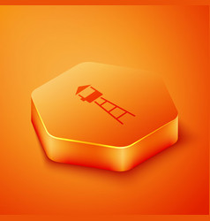 Isometric Watch Tower Icon Isolated On Orange