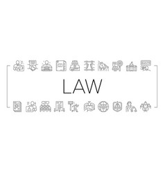 Law Notary Advising Collection Icons Set