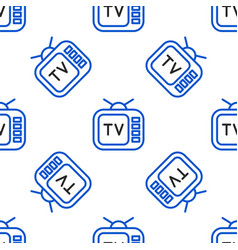 Line Retro Tv Icon Isolated Seamless Pattern