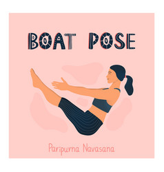 Flexible Girl Do Boat Yoga Asana Pose