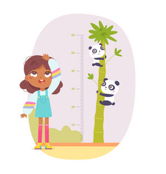 Girl Measuring Height In Inches