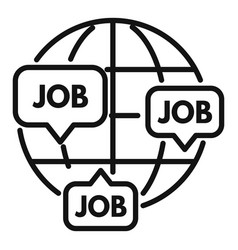 Global Online Job Icon Outline Internet