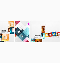 Set Of Square Geometric Poster Backgrounds