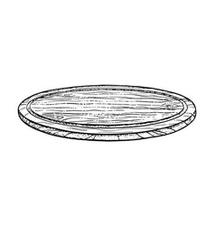 Sketchy Of Wooden Round Cutting Board