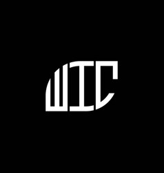 Wic Letter Logo Design On Black Background