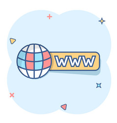 Global Search Icon In Comic Style Website Address