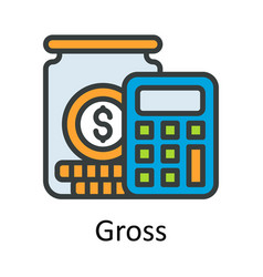 Gross Fill Outline Icon Design