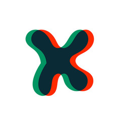 Letter X Logo With Stereo Effect