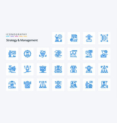 25 Strategy And Management Blue Icon Pack Icons