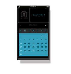 Blue Calendar Mobile Interface