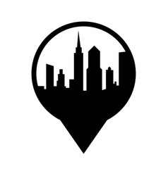 City Location Icon On White Background