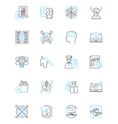 Data Writing Linear Icons Set Analysis Excel