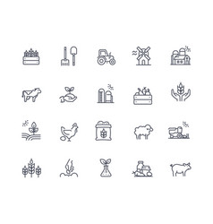 Farm Icons Outline Set